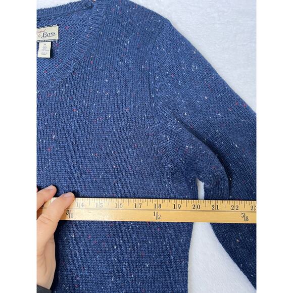 Knitted by Bass Navy Blue Speckle Sweater Dress Cottage Boho Outdoor sz XL - Picture 6 of 7